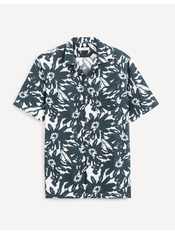 Celio Bílo-modrá květovaná košile Celio Asamus