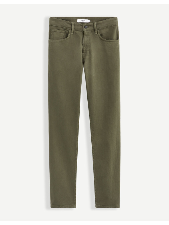 Celio Khaki pánské kalhoty Celio Vopry1