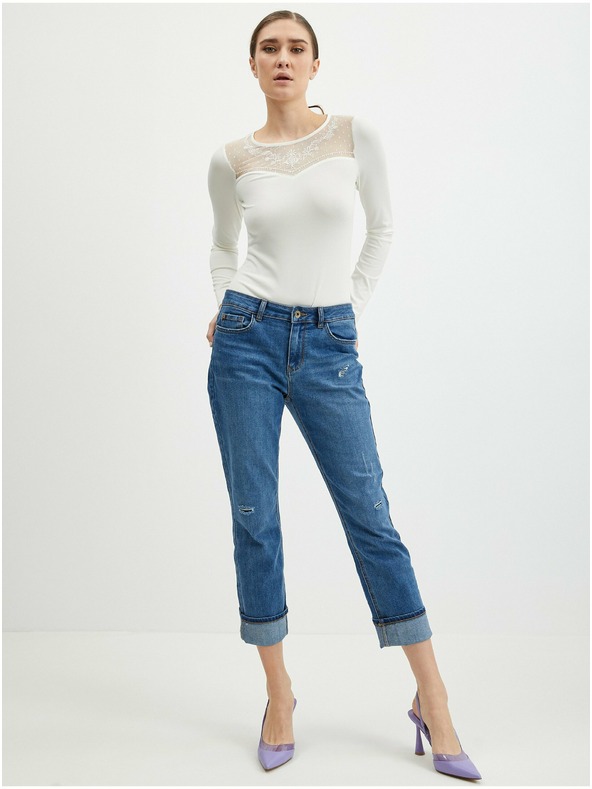 Orsay Krémové dámské body s krajkou ORSAY