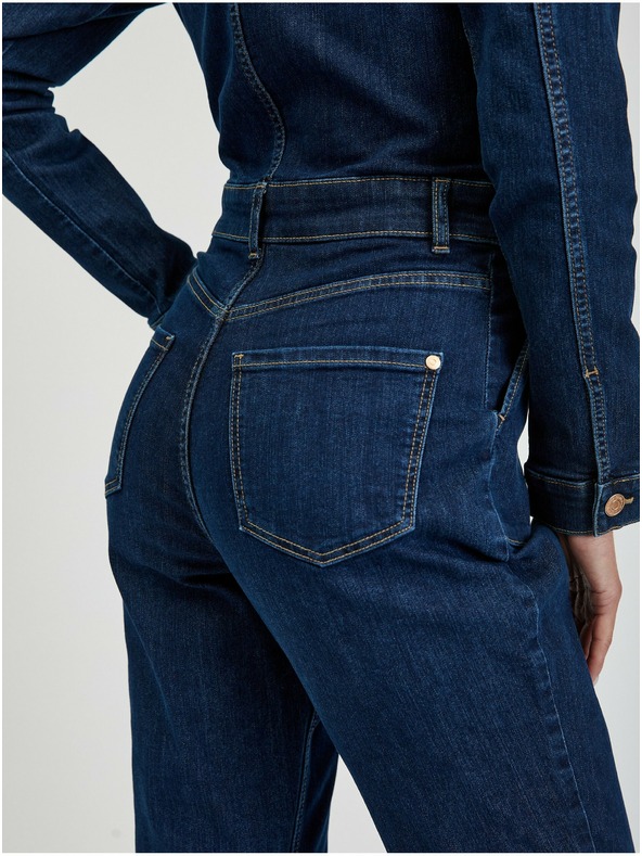 Orsay Tmavě modrý dámský džínový overal ORSAY