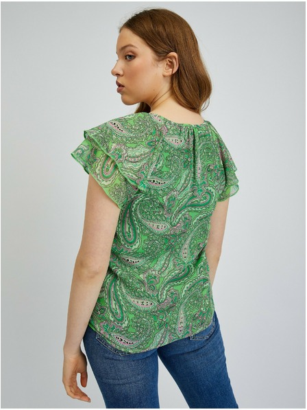 Orsay Zelená dámská vzorovaná halenka ORSAY