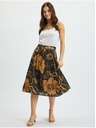 Orsay Hnědo-černá dámská květovaná saténová sukně ORSAY