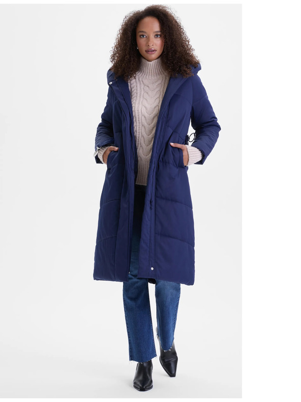 Orsay Tmavě modrý dámský prošívaný kabát ORSAY