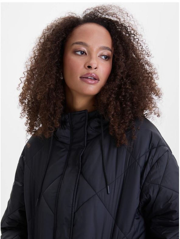 Orsay Černý dámský prošívaný kabát ORSAY