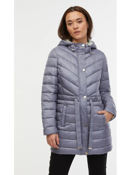 Orsay Šedý dámský zimní prošívaný kabát ORSAY