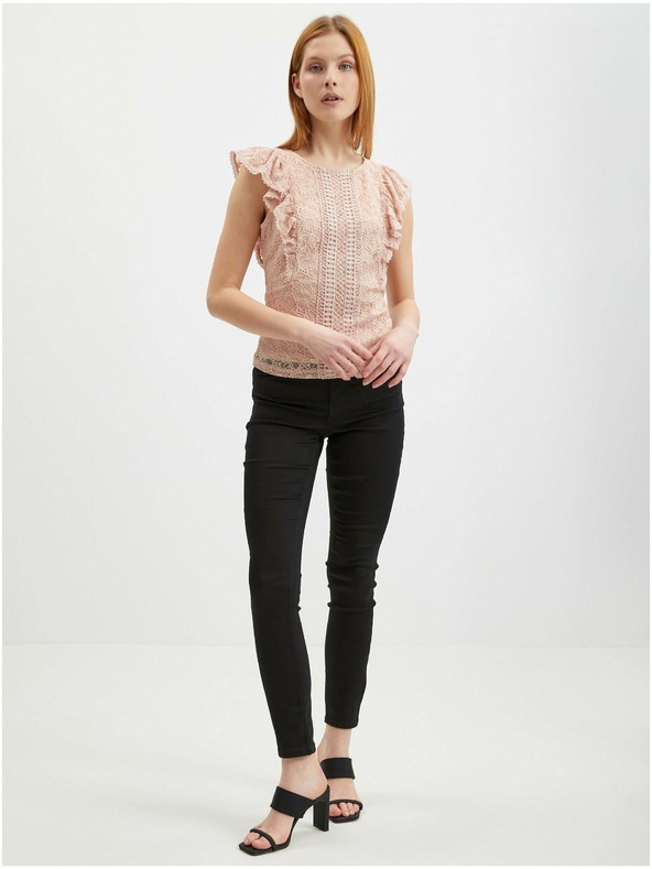 Orsay Světle růžová dámská krajková halenka ORSAY