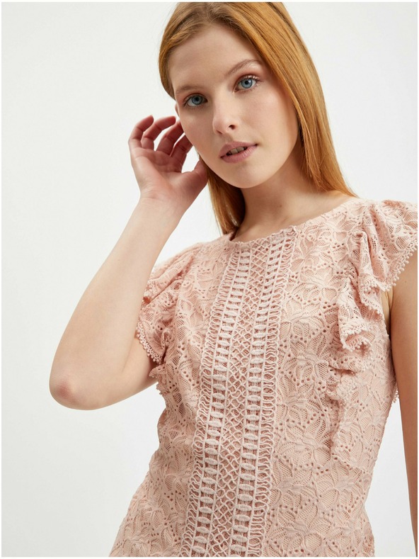 Orsay Světle růžová dámská krajková halenka ORSAY