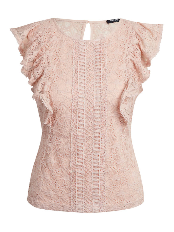 Orsay Světle růžová dámská krajková halenka ORSAY