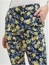 Orsay Žluto-modré dámské zkrácené květované kalhoty ORSAY