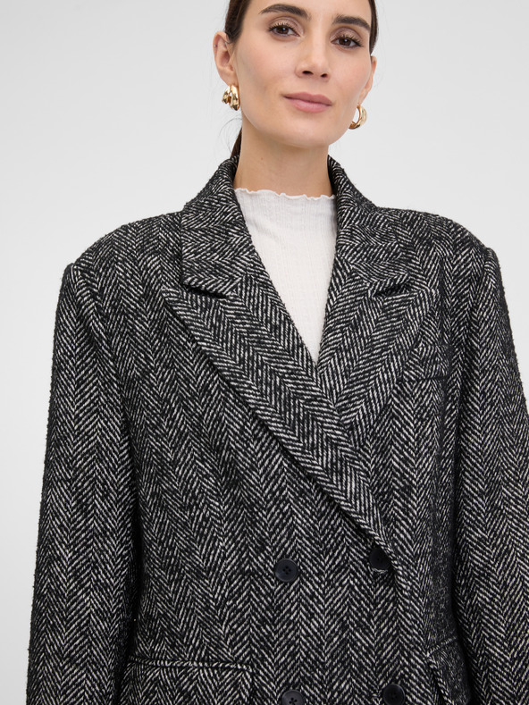 Orsay Tmavě šedý dámský krátký kabát ORSAY