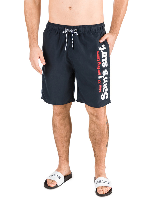 Sam 73 Tmavě modré pánské plavky s potiskem SAM 73