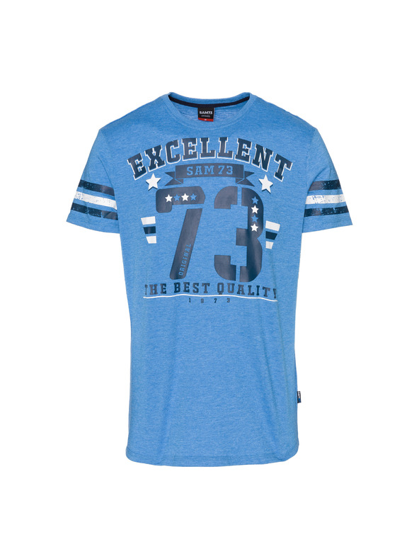 Sam 73 Modré pánské tričko s potiskem SAM 73