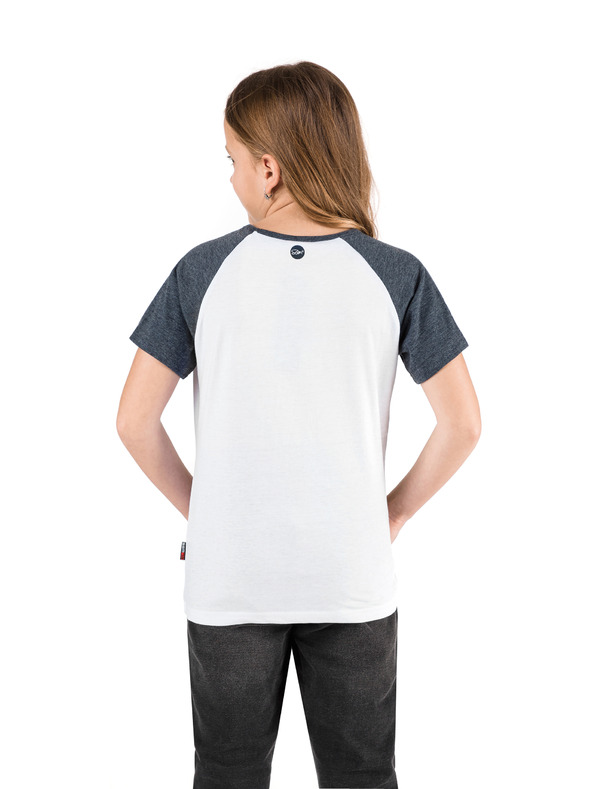 Sam 73 Modro-bílé holčičí tričko s potiskem SAM 73