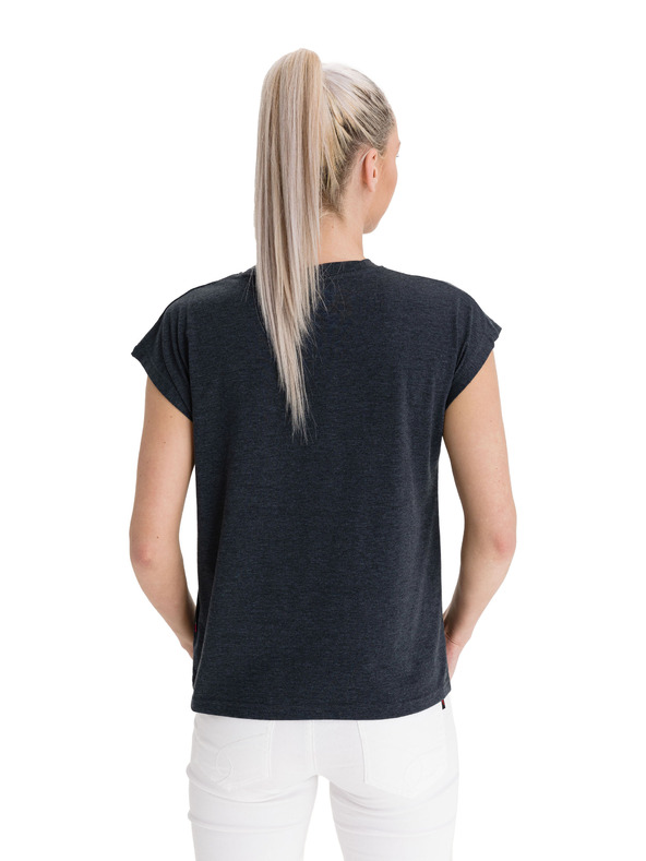 Sam 73 Tmavě šedé dámské tričko s potiskem SAM 73