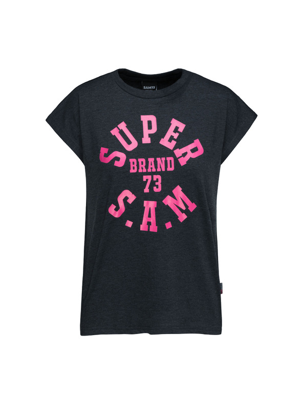 Sam 73 Tmavě šedé dámské tričko s potiskem SAM 73