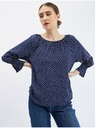 Orsay Tmavě modrá dámská puntíkovaná halenka ORSAY