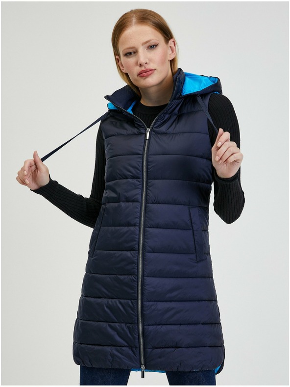 Orsay Tmavě modrá dámská prošívaná vesta ORSAY