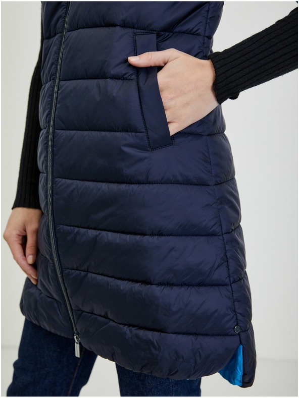 Orsay Tmavě modrá dámská prošívaná vesta ORSAY