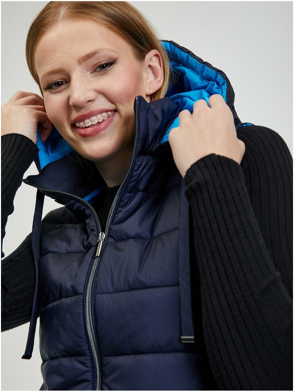 Orsay Tmavě modrá dámská prošívaná vesta ORSAY