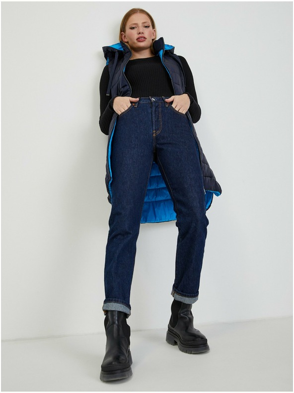 Orsay Tmavě modrá dámská prošívaná vesta ORSAY