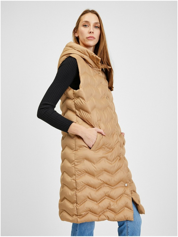 Orsay Hnědá dámská prošívaná vesta ORSAY