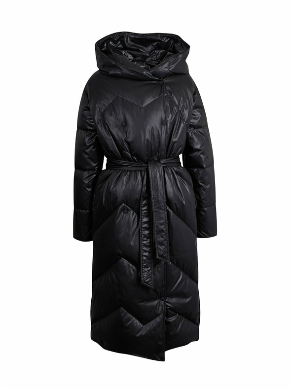 Orsay Černý dámský péřový kabát ORSAY