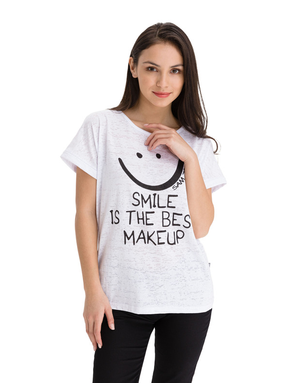 Sam 73 Bílé dámské tričko s potiskem SAM 73