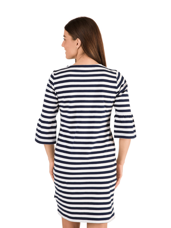 Sam 73 Bílo-modré dámské pruhované šaty SAM 73