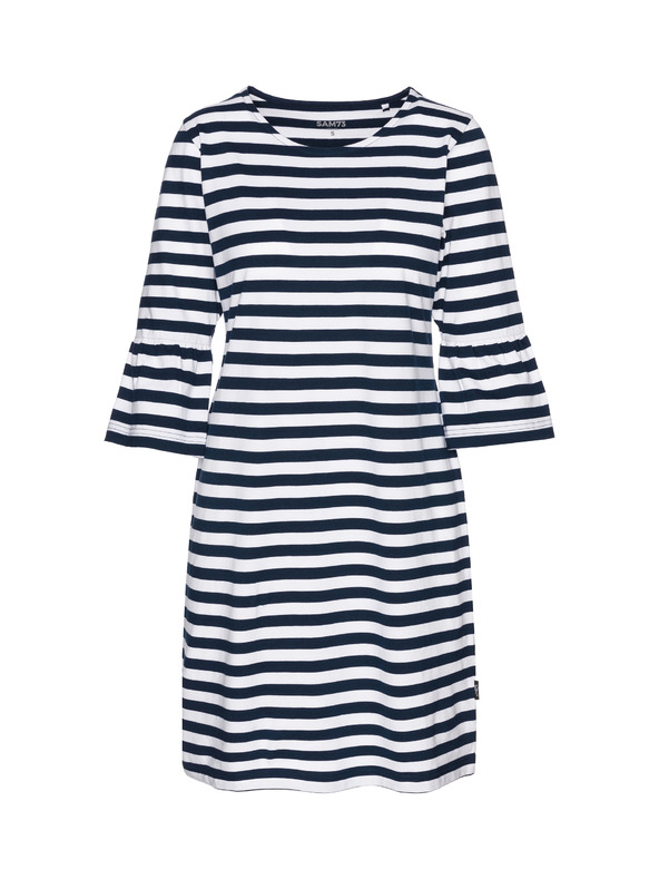 Sam 73 Bílo-modré dámské pruhované šaty SAM 73