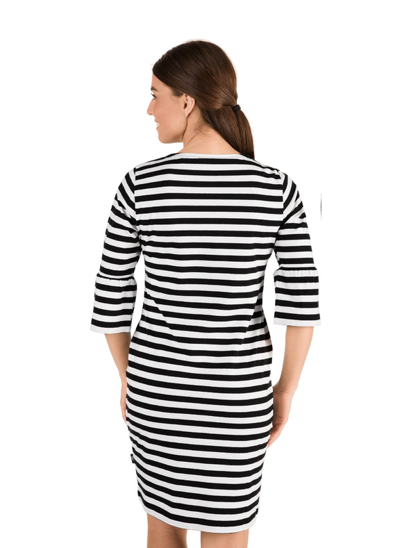 Sam 73 Bílo-černé dámské pruhované šaty SAM 73