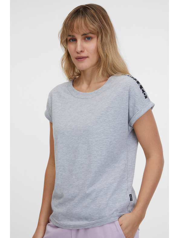 Sam 73 Světle šedé dámské žíhané tričko SAM 73 Iris