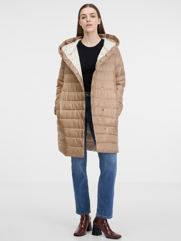 Orsay Hnědý dámský prošívaný kabát ORSAY