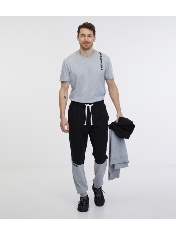 Sam 73 Šedo-černé pánské tepláky SAM 73 Jorge