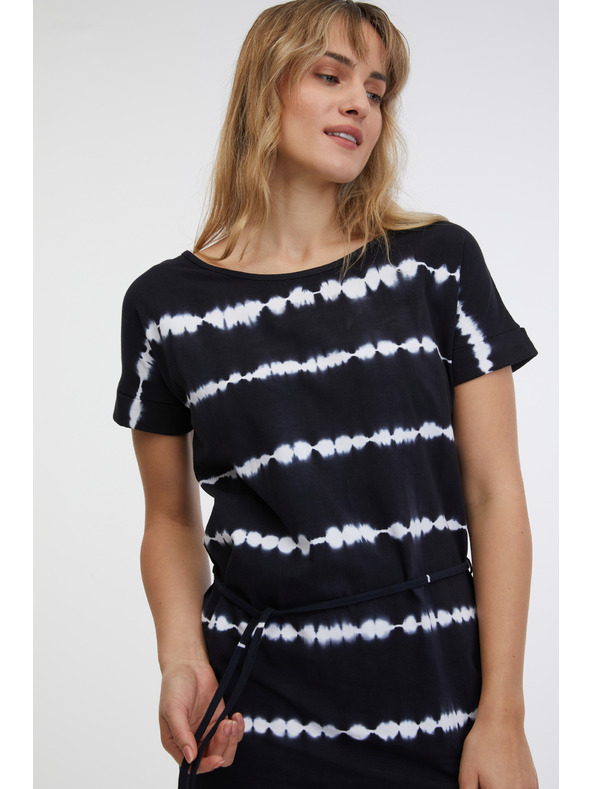 Sam 73 Bílo-černé dámské vzorované šaty SAM 73 Raquel