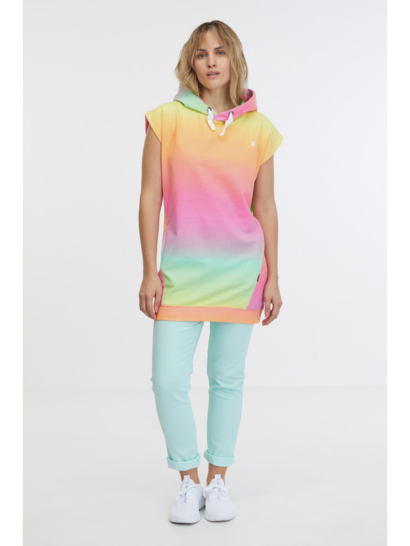 Sam 73 Žluto-růžová dámská mikina s krátkým rukávem SAM 73 Mabel