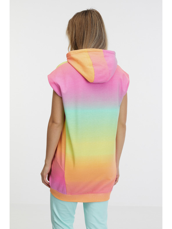 Sam 73 Žluto-růžová dámská mikina s krátkým rukávem SAM 73 Mabel