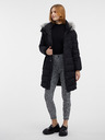 Orsay Černý dámský prošívaný kabát s umělým kožíškem ORSAY