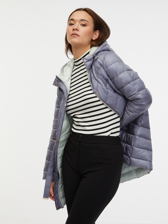 Orsay Šedý dámský zimní prošívaný kabát ORSAY