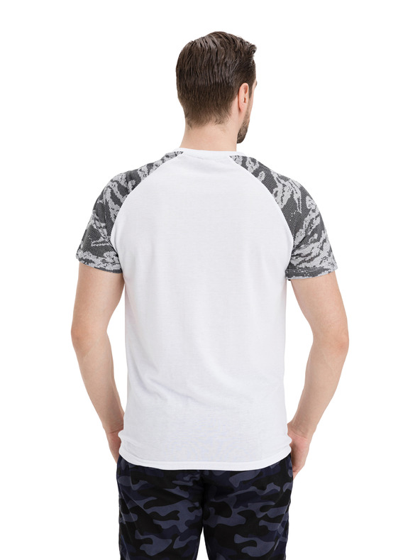 Sam 73 Šedo-bílé pánské tričko SAM 73