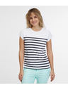 Sam 73 Bílé dámské pruhované tričko SAM 73 Mercedes