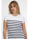 Sam 73 Bílé dámské pruhované tričko SAM 73 Mercedes