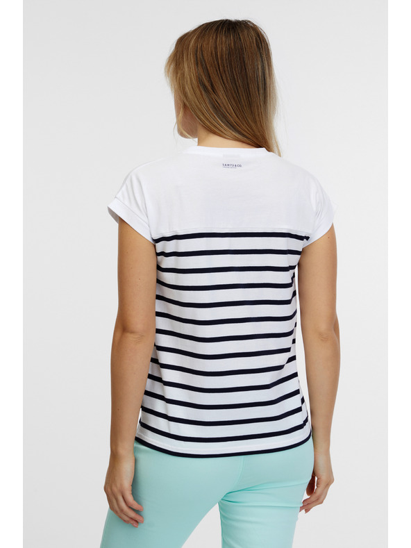 Sam 73 Bílé dámské pruhované tričko SAM 73 Mercedes