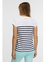Sam 73 Bílé dámské pruhované tričko SAM 73 Mercedes