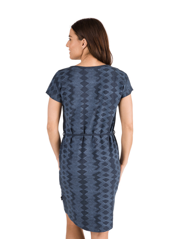 Sam 73 Tmavě modré dámské vzorované šaty se zavazováním SAM 73