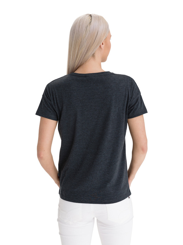 Sam 73 Tmavě šedé dámské tričko s potiskem SAM 73