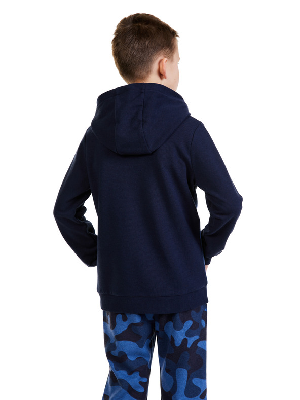 Sam 73 Tmavě modrá klučičí vzorovaná mikina s kapucí SAM 73 Danny