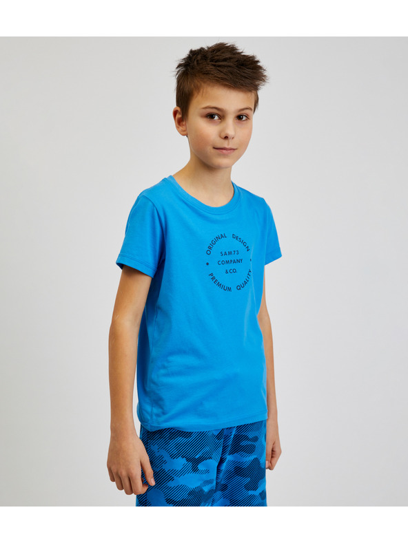 Sam 73 Modré klučičí bavlněné tričko s potiskem SAM73 Pyrop