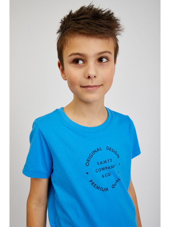 Sam 73 Modré klučičí bavlněné tričko s potiskem SAM73 Pyrop