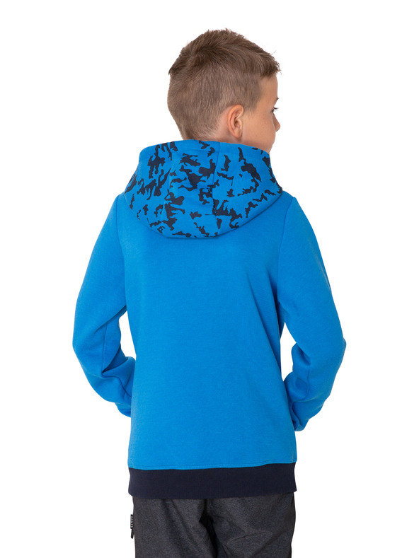 Sam 73 Modrá klučičí vzorovaná mikina s kapucí SAM 73 William