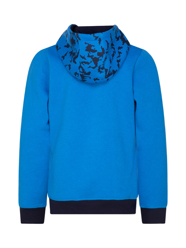 Sam 73 Modrá klučičí vzorovaná mikina s kapucí SAM 73 William